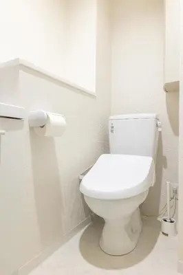 a bathroom with a white toilet in a room at Float Inn Asakusa in Tokyo