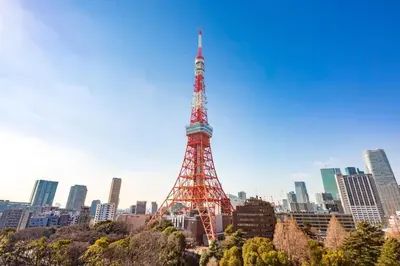 a view of the eiffel tower in a city at Bisk Park Higashijujo - Vacation STAY 83637v in Tokyo
