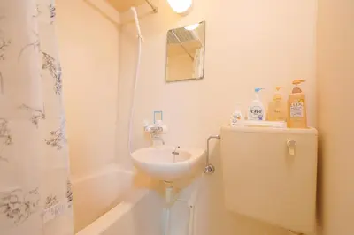 a bathroom with a sink and a toilet and a shower at Mi-LOFT SHIBUYA in Tokyo