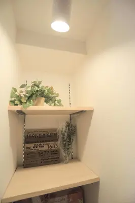a shelf with a box and a plant on it at 4min walk to JR Yoyogi Sta 8min to Shinjuku MGW in Tokyo