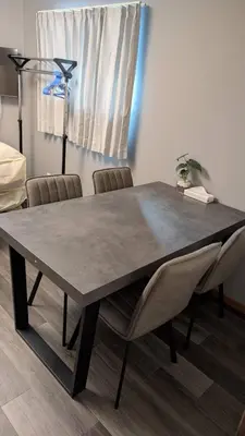 a dining room table with chairs and a lamp at 2, Nerima, 1st floor apartment, \u7df4\u99ac in Tokyo