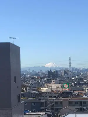 a view of a city with a mountain in the background at \u5b89\u697d\u9014 in Tokyo