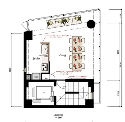 a floor plan of a building at The SAUNA Escape Shibuya in Tokyo