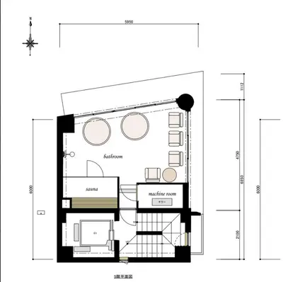 a house with a gardenfourth floor plan at The SAUNA Escape Shibuya in Tokyo