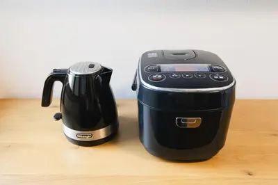 a toaster and a coffee maker sitting on a table at East Court Nagasaki - Vacation STAY 13035 in Tokyo