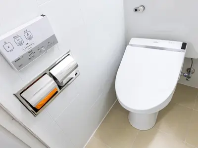 a bathroom with a white toilet in a room at APA Hotel Higashi Shinjuku Kabukicho in Tokyo