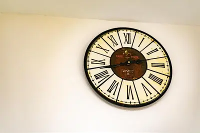 a clock with roman numerals on a wall at 18, Oji B, Detached house for rent, \u738b\u5b50B in Tokyo