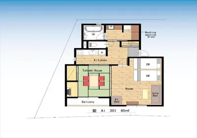 a drawing of a house with a floor plan at Yadoya Hototogisu - Vacation STAY 37432v in Tokyo