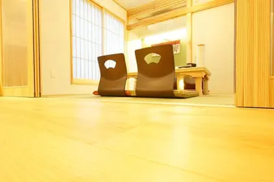 two apple chairs sitting on the floor in a room at Yadoya Hototogisu - Vacation STAY 37442v in Tokyo