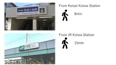 a group of three pictures of a building at AsahiStay -Koiwa, Free parking O, Whole Family House, Japanese garden taste in Tokyo