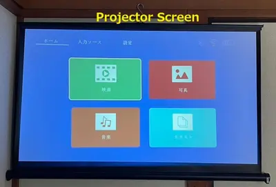 a television screen with different colored icons on it at Mikazuki Akabane/MA1 in Tokyo
