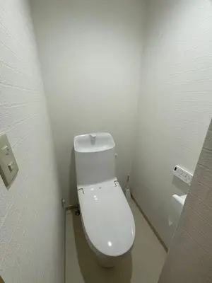 a bathroom with a white toilet in a stall at Aurora 2 in Tokyo