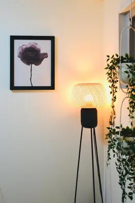 a picture of a rose on a wall next to a lamp at miyabi I - \u96c5 I in Tokyo
