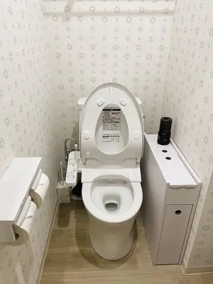 a bathroom with a toilet with the lid up at miyabi I - \u96c5 I in Tokyo