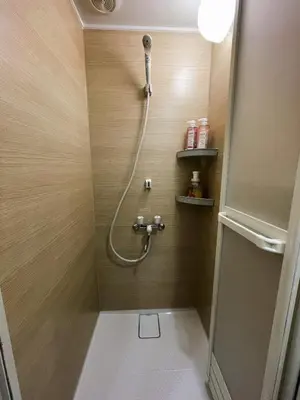 a bathroom with a shower with a hose at miyabi 4 - \u96c5 4 in Tokyo