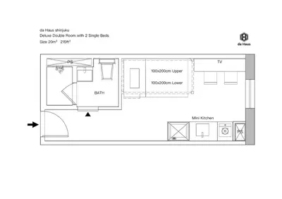 a floor plan of a tiny house at da Haus Shinjuku in Tokyo