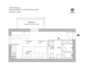 a room with a viewfourth floor plan at da Haus Shinjuku in Tokyo