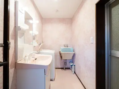 a bathroom with a sink and a toilet in it at Shinjuku-Okubo sta, 3 min walk-Switch-Movie-Internet-Mobile Wi-Fi in Tokyo