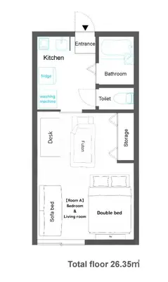 a schematic diagram of a typical floor at Lucky Yotsugi - \u30e9\u30c3\u30ad\u30fc\u56db\u30c4\u6728 in Tokyo
