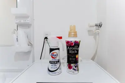 a bottle of airborne right on a bathroom counter next to a toilet at SAKURA Residence\u76ee\u9ed2\u99c5\u524d Junior Suite in Tokyo