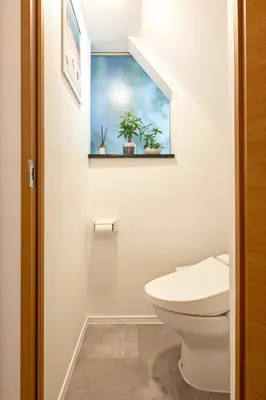 a bathroom with a toilet and a window at Eden House - Vacation STAY 16712 in Tokyo