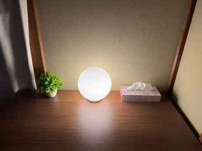 a lamp and a box on a wooden floor at 3 bedrooms entire house in Tokyo