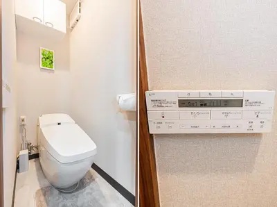 a small bathroom with a toilet in a room at \u65ed \u30cf\u30a6\u30b9\u3000asahi house in Tokyo