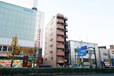 a group of buildings in a city at NH building5F in Tokyo