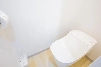 a bathroom with a white toilet in a room at Walk to Kuramae Subway Stop YoYK in Tokyo