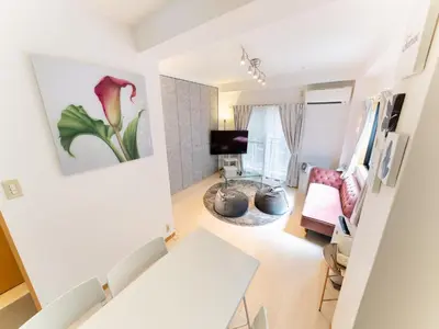 an overhead view of a living room with a couch at Shinjuku, Hatsudai Sta 7min walk,PS5,Switch,Wi-Fi in Tokyo