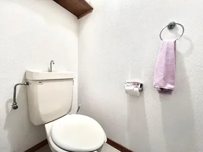 a bathroom with a toilet and a purple towel at AX-Ikebukuro 601-TS0177 in Tokyo