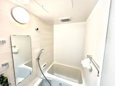 a bathroom with a sink and a mirror at AX-Ojima House-KT0175 in Tokyo