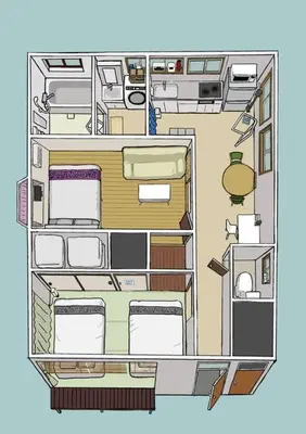 a floor plan of a apartment with a room at NEW\uff01\u8cb8\u5207\u30a2\u30d1\u30fc\u30c8\uff12DK\uff14\uff14\u33a1\u3000\u99c5\uff12\u5206\u6e0b\u8c37\u99c5\u96fb\u8eca\uff11\uff15\u5206\u3000\u30b3\u30f3\u30d3\u30cb\u516c\u5712\uff15\u79d2D\u30d9\u30c3\u30c9\uff13\u53f0\u9ad8\u901fWIFI in Tokyo