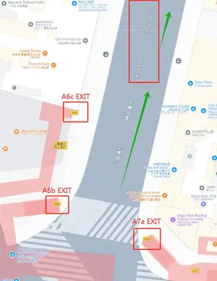 a map of the asahi exit neighbourhoods at Dainess Ichibankan Shibuya in Tokyo