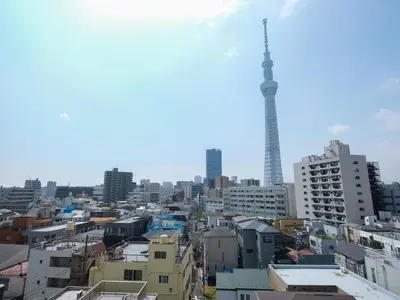 a view of a city with a tower in the background at Grace Mukojima 701 in Tokyo