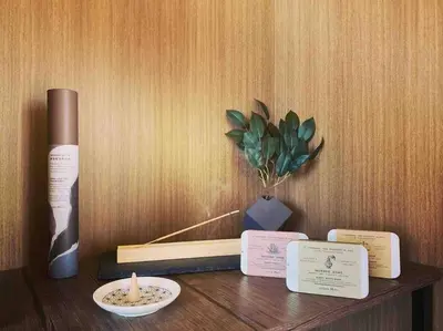 a wooden table with a vase with a plant on it at SHINJUKU Luxury MIYABI Huge 150m2 Penthouse 3 Levels Max 12PPL in Tokyo