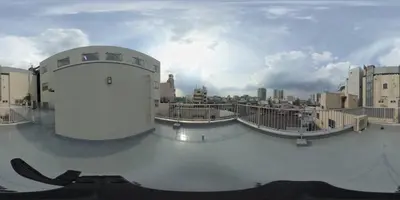 a view from the top of a roof of a building at \u30b2\u30b9\u30c8\u30cf\u30a6\u30b9\u6804 in Tokyo