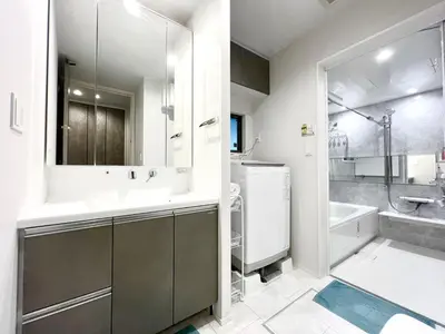 a bathroom with a sink and a tub and a shower at Otsuka House-TS0006 in Tokyo
