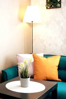 a coffee table with a plant on top of it at \u30a2\u30f3\u30c9\u30b9\u30c6\u30a4\u5e61\u30f6\u8c37202 in Tokyo
