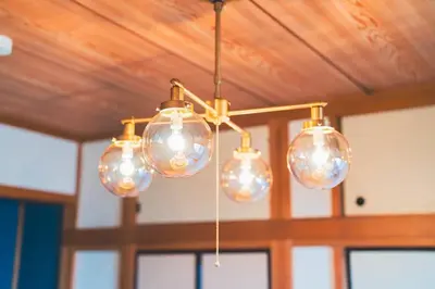 a group of light bulbs hanging from a ceiling at New! Kamata close Haneda AP - Traditional & Hot Spring in Tokyo