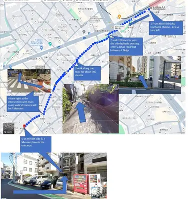 a collage of photos of a city at shinjuku, tokyo city hall, apartment, Hotel for Max 6 person in Tokyo