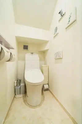a bathroom with a white toilet in a room at 58, Higashi-Horikiri 2, private house rental, \u6771\u5800\u52072 in Tokyo