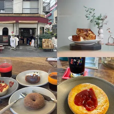 a collage of three pictures of food on plates at Amadeus 21 in Tokyo