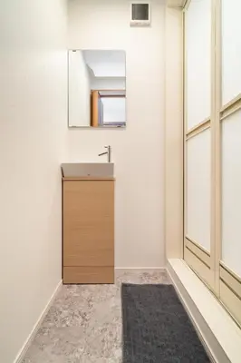 a bathroom with a sink and a mirror at 89, Yahiro 1, Detached House for Rent, \u516b\u5e831 in Tokyo