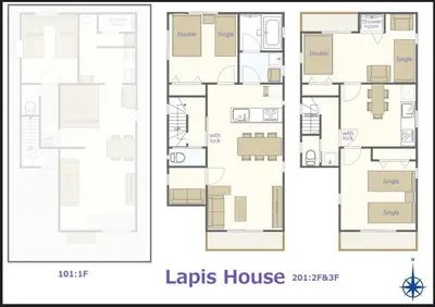 a floor plan of a lapis house at Lapis House 201 - 2F & 3F in Tokyo