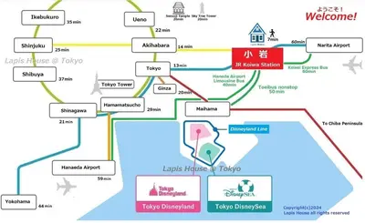 a map of the city of tokyo at Lapis House 201 - 2F & 3F in Tokyo