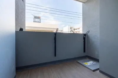 a view of a balcony with an open window at \u7cf8\u3068365\u65e5 in Tokyo