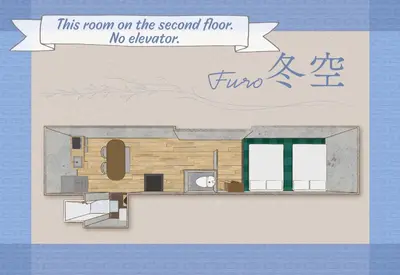 a drawing of a room with a room on the second floor at \u3075\u3046\u308d\u3046 Furo in Tokyo