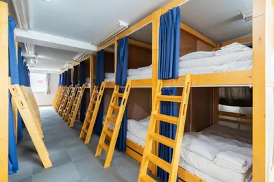 a group of bunk beds in a room at Dormitory Kinshu - \u30c9\u30df\u30c8\u30ea\u30fc\u9326\u7e4d in Tokyo