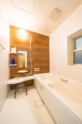 a white bathroom with a tub and a sink at 50, Nakano 1, Entire house for rent, \u4e2d\u91ce1\u4e01\u76ee in Tokyo